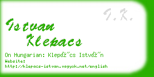 istvan klepacs business card